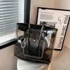 Bolsa Transparente Feminina Verão Versátil Fashion Nova Tendência Grande Capacidade Bolsa de Ombro de Gelatina Bolsa Tote para Estudante Universitário de Verão