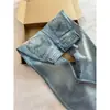 Jeans Azules de Estilo Americano Acampanados para Mujer, Nuevo Estilo de Verano, Tallas Grandes, Cintura Alta, Cubre Cadera, Adelgazantes, Pantalones Acampanados No Ajustados