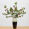 Fruta Artificial de Framboesa de Haste Longa para Jardim, Paisagismo, Arranjos Florais de Designer, Decoração Suave e Arranjos de Flores