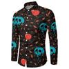 Nueva camisa de hombre europea y americana con estampado de Halloween, de Amazon, eBay y AliExpress, camisa informal personalizada de moda.
