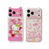 Adecuado para Apple para Transformar Instantáneamente en 18Promax Orejas de Gato Pajarita Kitty Kt Cat iPhone Estuche Blando y Duro Personalización UV