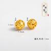 Contas Ocas de Ouro Antigo Banhadas a Ouro para Joias DIY Contas da Fortuna Contas Redondas Contas para Fio de Pulseira Colar Unissex Estilo Chinês