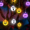 Halloween Halloween Guirnalda de Luces LED de Colores Calabaza Araña Calavera Fantasma Murciélago Decoración para Fiesta de Bar Festivo