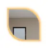 Espejo Inteligente con Forma de Hoja Irregular Espejo de Baño Espejo Antivaho Espejo con Sensor LED Espejo de Tocador Artístico Espejo de Maquillaje