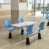 Mesa y Sillas de Comedor de Cantina, Mesa y Sillas de Comedor para Personal Escolar, Mesa y Sillas de Pizarra para Empresa, Mesa y Sillas de Comedor de una Pieza, Combinación Personalizada para 4 Personas