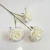 Ramo de Flores de Camelia con 3 Cabezas Sin Hojas, Ramo de Peonías de Camelia para Salón de Bodas, Decoración del Hogar, Fotografía y Celebraciones de Bodas