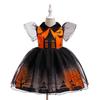 Vestido Princesa da Amazônia Halloween Castelo de Morcegos Estampa Vestido Cosplay Role Play Vestido Preto