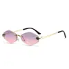 Populares Gafas de Sol Decorativas de Guepardo Sin Montura con Borde Cortado Gafas de Sol de Moda Transfronterizas Europeas y Americanas Gafas de Sol Pequeñas para Mujer