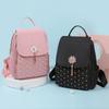 2023 Nueva Moda Transfronteriza Mochila Popular de Remaches Mochila de Tela de Nylon a Cuadros Casual de Gran Capacidad Estilo K para Mujer