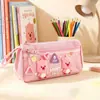 Estojo Triângulo de Lápis Cartoon Usaki de Grande Capacidade para Estudantes, Caixa de Lápis de Papelaria Nova de Alto Valor e Bolsa de Armazenamento para Borracha