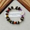 Pulsera de Grano de Café de Cerámica Jingdezhen, Refrescante y que no se decolora, Joyería de Alta Gama para Mujer, Accesorio Versátil de Nuevo Estilo Chino, Mayoreo