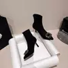 Botas de Cano Curto Femininas Versáteis de Salto Alto, Outono e Inverno, Saltos Finos Pretos, Novo Estilo Outono e Inverno, Elegantes, Botas Slim Elásticas, Bico Fino Personalizado