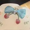 Nueva decoración de zapato con lazo de cereza con pedrería brillante, hebilla para cordones de zapato con lazo, decoración de cadena para zapatos, hebilla de flor de perla para ballet