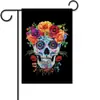 Bandera de Jardín Transfronteriza del Día de Muertos de Nuevo México Calavera de Día de Muertos Gato Rosa Decoración Habitación