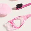 Set de Maquillaje Pink Beauty Cepillo Acabado para Cabello Suelto para Mujer Peine para Cejas Rizador Sencillo para el Hogar Nuevo Cepillo Moldeado de una Pieza
