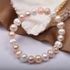 Pulseira de Pérola Natural de Água Doce por Atacado Pulseira de Pérola Quase Redonda com Fio 8-9mm Feminina