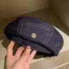 Novo Boina Marrom para Mulheres, Moda Coreana, Chapéu Octogonal Emagrecedor, Chapéu de Pintor Estilo Melard Celebridade da Internet, Ins