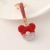 Moda Popular en Internet Mickey Hueco con Diamantes Completos Llavero para Coche Anillo Decorativo para Bolso Colgante de Cuerda de Cuero Pequeño Regalo
