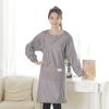 Bata Larga Rayada Chuangguan Mangas Largas Moda Suelta Impermeable Ropa Protectora Cocina Anti-Manchas Ropa de Trabajo para Adultos para Mujeres con Mangas