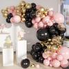 Transfronterizo Amazon Negro Rosa Blanco Globo Fiesta Boda Evento Fiesta Evento Arco Diseño de Escena Bola