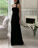 Vestido de Noche Sin Tirantes Negro Estilo Coreano Simple Sensación de Alta Gama Banquete Elegante Ceremonia de Cumpleaños Adelgazante Estilo Mori Ligero Vestido de Novia para Mujer