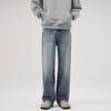 LKTM de Hombre# Jeans Azules de Pierna Ancha Lavados American Vintage para Hombre y Mujer, Pantalones Rectos Holgados Modernos para Combinar con Todo