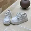 Gu YunSapatos Brancos de Salto Alto com Solado Grosso Femininos 2026 Novos Outono Plataforma para Baixinhas Sapatos Esportivos Casuais Sapatos de Skate