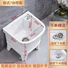 Fregadero de Mopa Cerámico para Balcón, Lavabo Cuadrado Grande para Lavar Mopas con Desagüe Automático