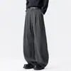 Calça plissada de perna larga listrada retrô da NASA, nova coleção outono/inverno, corte solto, emagrecimento e estilo casual para homens e mulheres.