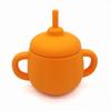 Taza de silicona infantil transfronteriza creativa a prueba de fugas con tubo de succión certificación completa grado alimenticio a prueba de caídas taza de aprendizaje para bebés