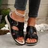 Cintura Baja Transfronteriza Verano 2025 Talla Grande Estilo Europeo y Americano Pantuflas de Cuña Ligeras Pantuflas de Mujer Año Rojo Azul