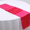 Camino de Mesa de Satén al por Mayor para Bodas, Banquetes, Fiestas de Cumpleaños, Decoraciones de Mesa, Mesa de Té Transfronteriza, Color Sólido Simple