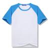 Camiseta modal de cor sólida Raglan manga curta gola redonda absorção de umidade confortável sem capuz estampa roupa infantil fofa