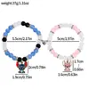 Pulsera de Dibujos Animados Anime Stitch Linda Popular de Venta Caliente Europea y Americana Joyería Creativa con Cuentas Magnéticas Elásticas en Forma de Corazón