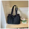 Bolsa de Tela de Lunares Nueva de Verano 2026 Bolsa Tote para Mujer Moda Casual Viaje Diario Bolso de Hombro Único Gran Capacidad Bolso Pequeño Casual