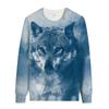 Exportação Transfronteiriça Nova Masculina Estampa Animal 3D Impressa Tigre Lobo Casual Personalizado Gola Redonda Pulôver Moletom