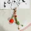 Llavero de Bolsa de Cerámica Tejida a Mano de Jingdezhen, Colgante Creativo de Anilla de Resorte, Venta al por Mayor de Pequeños Regalos Culturales y Creativos