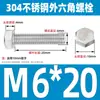 Ventas Directas de Fábrica M3-M12 GB 304 acero inoxidable Tornillo hexagonal exterior cabeza hexagonal tornillo hexagonal