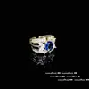 Anillo de oro de 18 quilates con textura de palacio vintage, tallado, con destellos de diamantes y encaje de copo de nieve, micro circón, edición ancha.