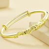 Pulsera de la Suerte Ruyi Dragón Fénix Barron Chapada en Oro de 24k Festiva Boda Tengyue Danza del Dragón Volador Fénix Pulsera Anillo