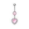 Gabe Moda Transfronteriza Europea y Americana Piercing Corazón de Zirconia Anillo para Ombligo Rosa Chica Piercing Diseño de Stud para Ombligo