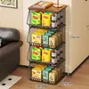 Estante de Almacenamiento para Cocina, Estante Móvil de Varias Capas para Snacks y Juguetes para Sala de Estar, Canasta para Encimera para Frutas, Verduras y Condimentos