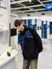 Sudadera con capucha de retazos a cuadros estilo americano de moda para hombre, Sudadera gruesa de otoño para hombre, Sudadera con capucha estilo pareja para hombre