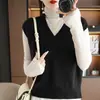 Chaleco sin mangas de punto para mujer, color liso, cuello en V, apilado, holgado, casual, nuevo para primavera y verano, algodón