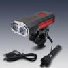 Buzina de bicicleta Farol com carregamento USB Farol de destaque para pilotagem noturna Lanterna à prova d'água com luz forte Acessórios para bicicleta