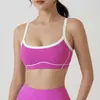 Top de tirantes DC de color contrastante nuevo con almohadilla en el pecho Sujetador deportivo Ropa de fitness Chaleco Sujetador para Yoga Pilates
