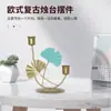 Portavelas Creativo con Forma de Hoja de Ginkgo al por Mayor Transfronterizo, Portavelas con Forma de Corazón de Hierro, Adornos Decorativos de Escritorio Coloridos Pintados a Mano