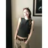 Elegante top sin mangas blanco para mujer, nuevo modelo de verano, abotonado, corte ajustado, de alta gama, estilo sexy, adecuado para llevar solo o como capa interior
