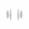 Aretes de tuerca de doble capa de plata esterlina S925 para mujer, aretes irregulares, diseño de nicho moderno, aretes de moda personalizados con incrustaciones de diamantes
