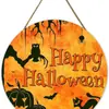 Colgante decorativo de madera de Halloween transfronterizo de 30 cm para eventos de fiesta, colgante de casa embrujada, puerta de casa, jardín y decoración de patio